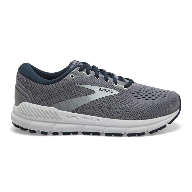 Brooks Addiction GTS 15 Road Running Shoes - Women's - Grey/Navy/Aqua (94180-SFZW)